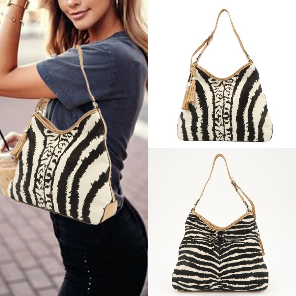 💎✨Authentic✨💎GUCCI Haraco Leather One Shoulder Bag Zebra